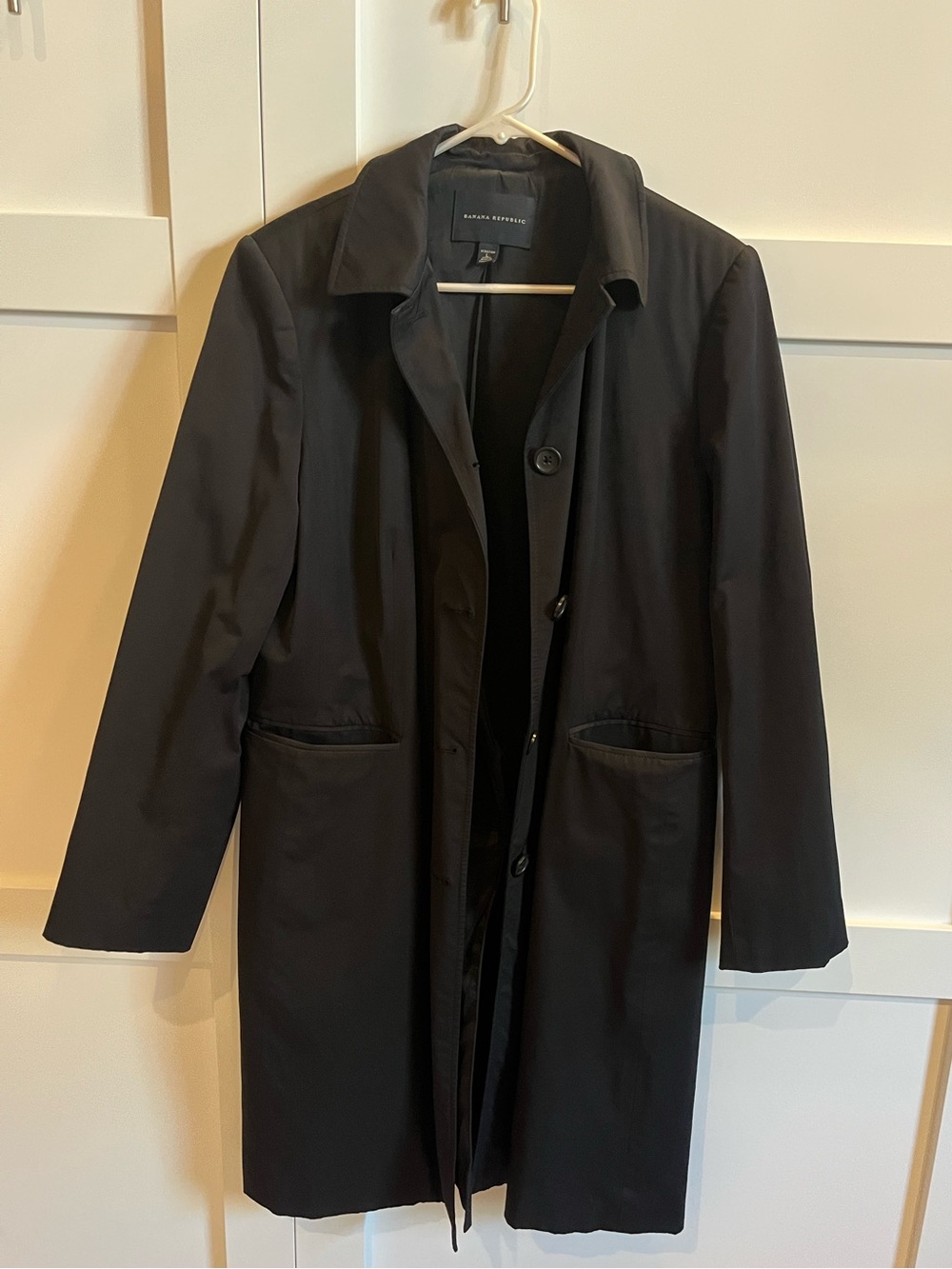 Banana Republic Women’s Black Stretch Trench Coat Jacket L